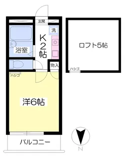 アップルハウスかまた【205号室】の間取り