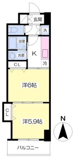 グランディ下曽根【802号室】の間取り