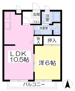 ビーライン大野【102号室】の間取り