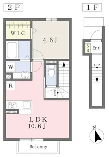 プルミエハヤシⅡ【205号室】の間取り