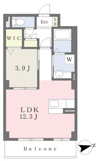 グラディート大沢川原【602号室】の間取り