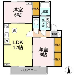 ベイサージュ・22 C棟【102号室】の間取り
