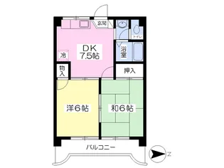 2DKの間取り画像
