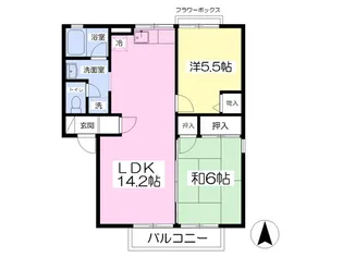 セジュール不来方B【203号室】の間取り