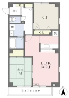 フォブール北山越【301号室】の間取り