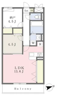 MISTRAL三左衛門Ⅰ【203号室】の間取り