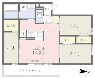セジュール長浜B棟【203号室】の間取り