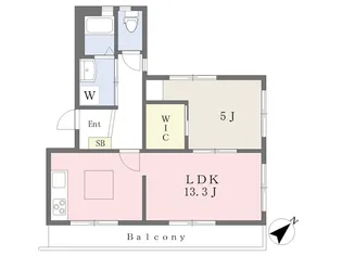 クラヴィーア鹿ケ谷【201号室】の間取り