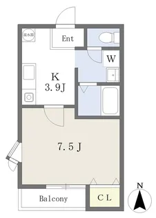 ベルグラン八木山緑【101号室】の間取り