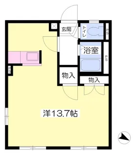 エステート麗B棟【102号室】の間取り