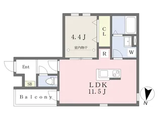 coconico九工大前【102号室】の間取り