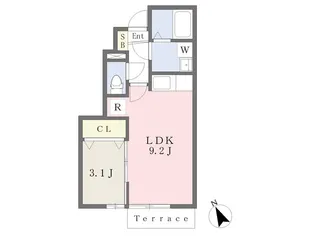 ボヌール クロレ【103号室】の間取り