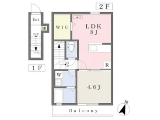 EARL’S COURT衣山Ⅱ【202号室】の間取り