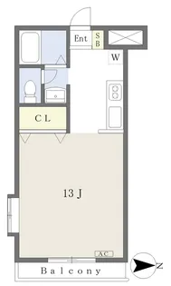 ラフール築山【201号室】の間取り