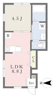 Luna Bianca Houmen【101号室】の間取り