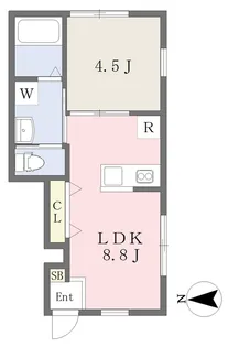 Luna Bianca Houmen【105号室】の間取り