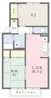 シャトレー椿A棟【201号室】の間取り