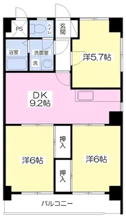 アヴニール余戸【303号室】の間取り