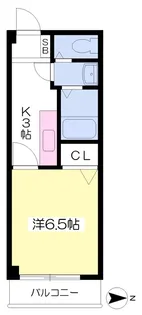 本町シングルス【202号室】の間取り