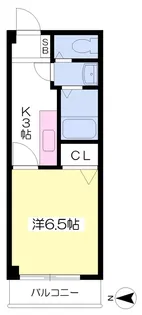本町シングルス【302号室】の間取り