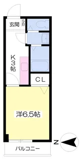 本町シングルス【411号室】の間取り