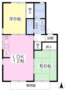 ブランシェ・ドミールB棟【102号室】の間取り