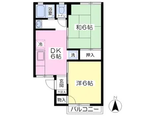 アベニュー松森【202号室】の間取り