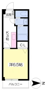 本町シングルス【407号室】の間取り