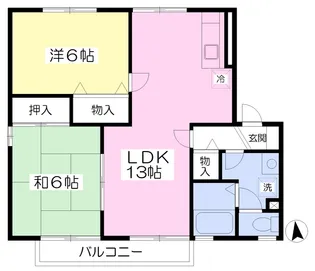 2LDKの間取り画像