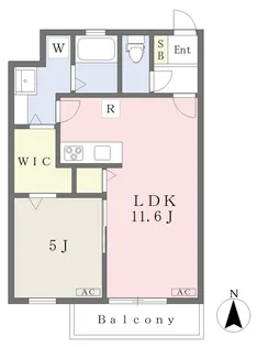VIVENTE土居田Ⅱ【203号室】の間取り