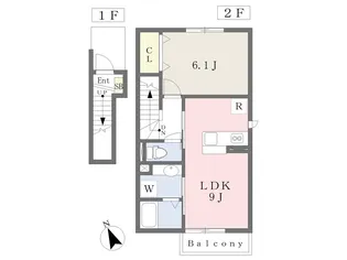 Coco Claire【201号室】の間取り