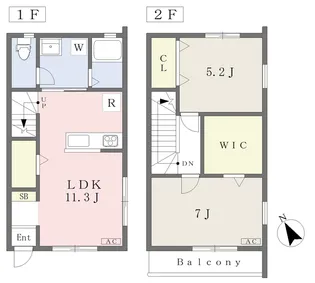 EARL’S COURT東温Ⅱ【108号室】の間取り