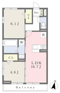 プランドール【203号室】の間取り