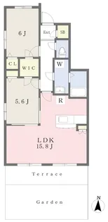 ドエルコート鴨生田【101号室】の間取り