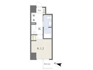 Area二日町【803号室】の間取り