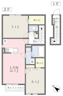 リーブルMAKI【201号室】の間取り