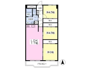 グランシャトレ道後【402号室】の間取り