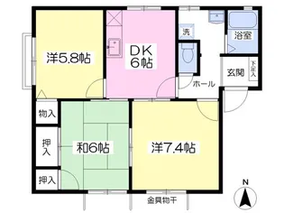 ディアス梶川B棟【101号室】の間取り