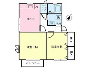パルーデ弐番館【201号室】の間取り