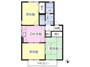 四季の杜 オリーブ館【102号室】の間取り