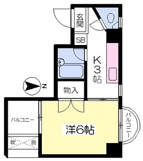 1Kの間取り画像