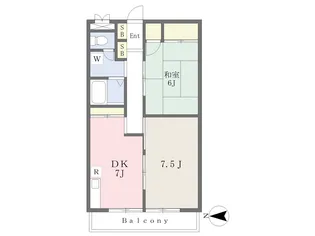 ルピナス宮原【202号室】の間取り