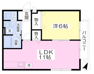 ディアハイム古三津【101号室】の間取り