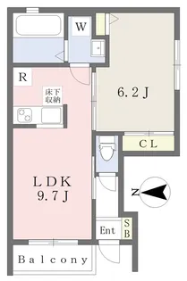 ROSIER ROUGE【102号室】の間取り