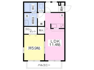 アムールあさひ【103号室】の間取り