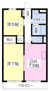 ヴェルヌーヴ倉敷【102号室】の間取り