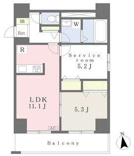 MISTRAL北条口Ⅱ【401号室】の間取り
