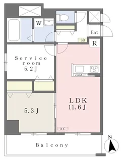 MISTRAL北条口Ⅱ【703号室】の間取り