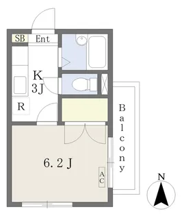 ベルメゾン山越【201号室】の間取り