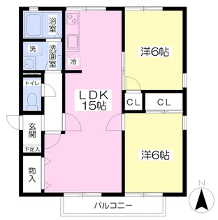ハイカムール古川【205号室】の間取り